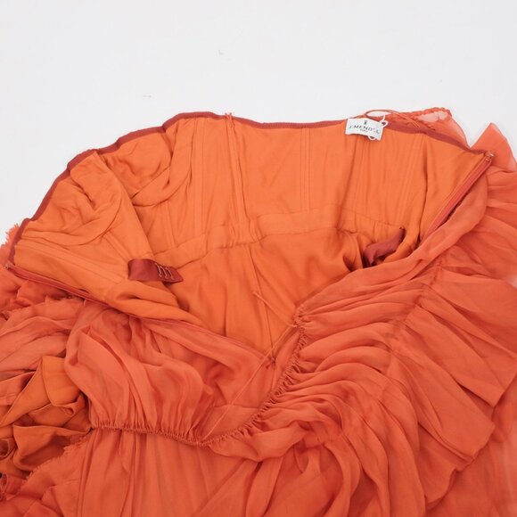 J. Mendel long dress gown sz 6 tassels train off shoulder Sp 2008 - Picture 3 of 16